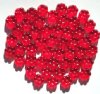 50 8mm Transparent Red Flower Beads